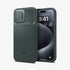 ACS06599 - iPhone 15 Pro Max Case Optik Armor (MagFit) in black showing the back with lens slot open